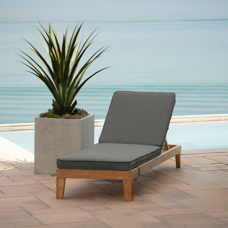 ARDEN Foam Outdoor Double Welted Chaise Lounge Cushion, 21 x 72