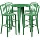 preview thumbnail 5 of 31, 30'' Round Metal Indoor-Outdoor Bar Table Set with 4 Vertical Slat Back Stools - 30"W x 30"D x 41"H