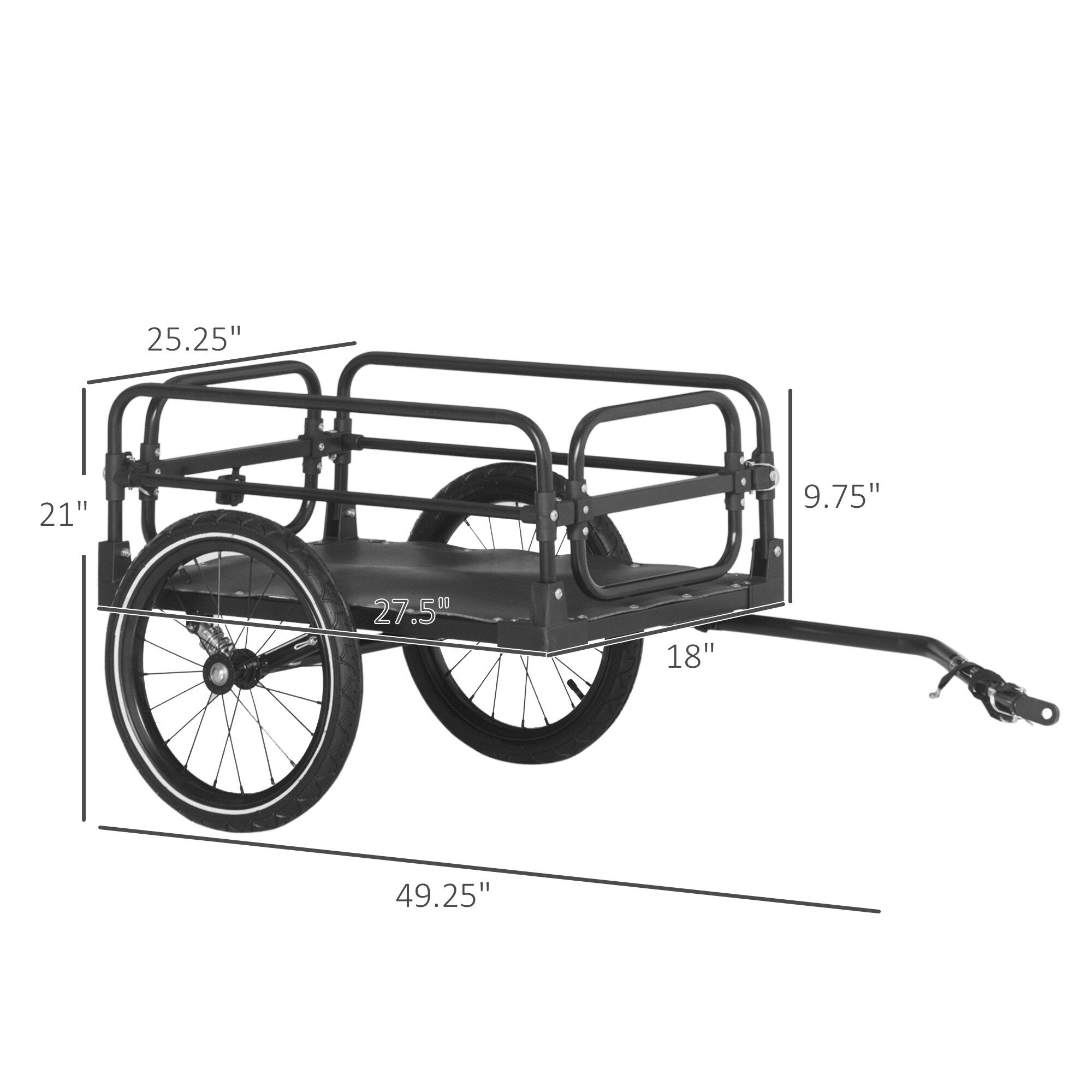 Aosom Bike Cargo Trailer Bike Wagon Bicycle Trailer with Suspension Triple Safety Features 16 Wheels 88 lbs Max Load On Sale Bed Bath Beyond 36501721