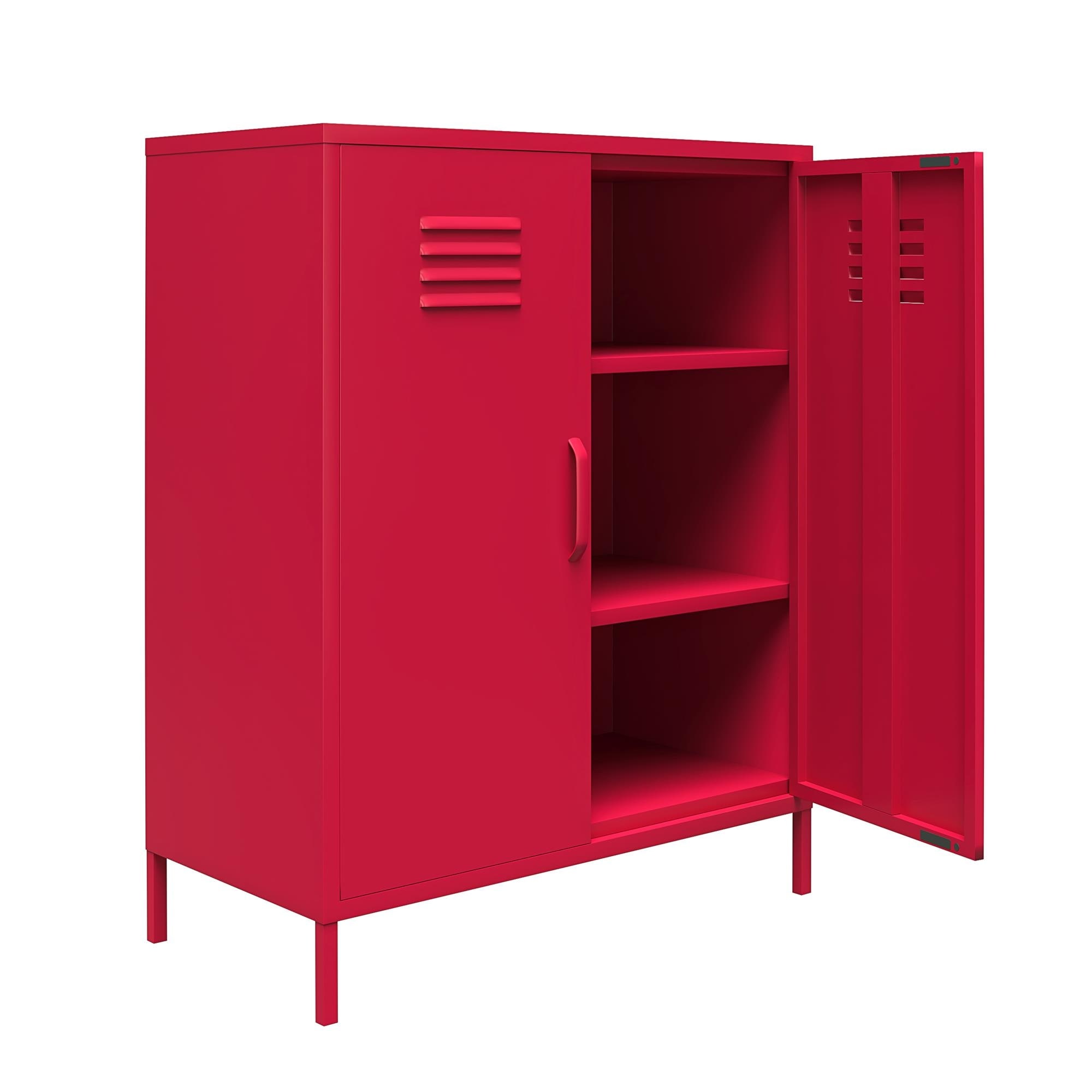 Novogratz cache 2 door metal locker storage cabinet top