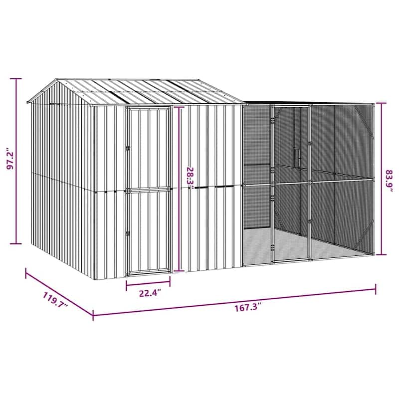vidaXL Bird Cage Anthracite Galvanized steel