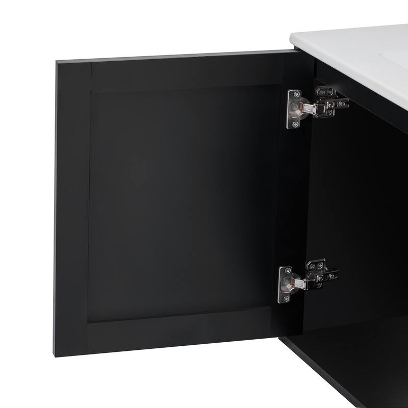 30" Wall-Mount Bathroom Vanity with Ceramic Sink