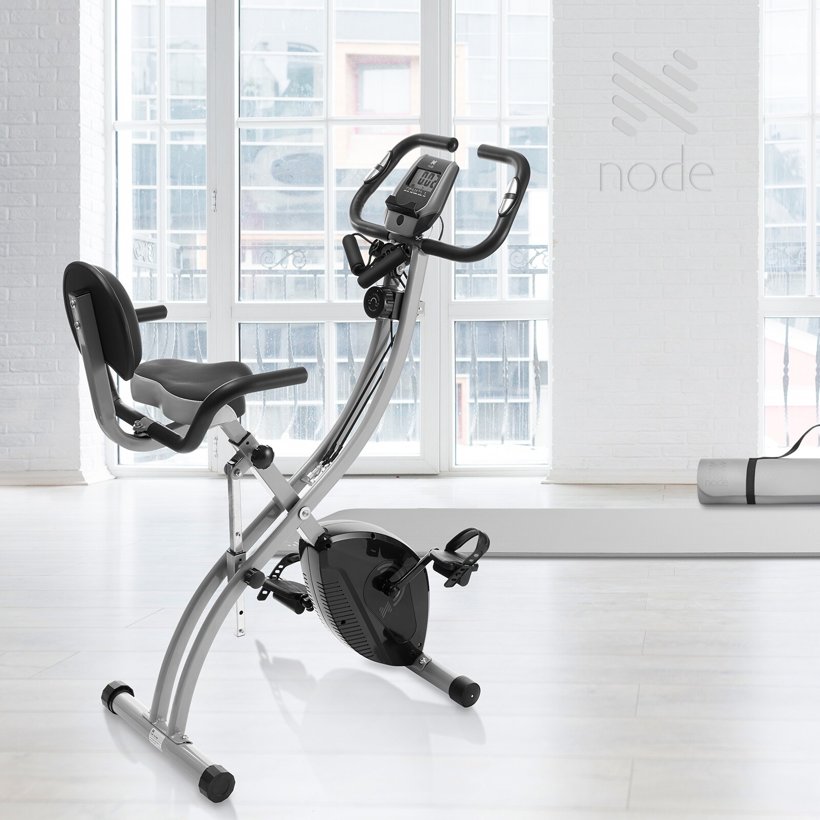 foldable exercise bike with resistance bands