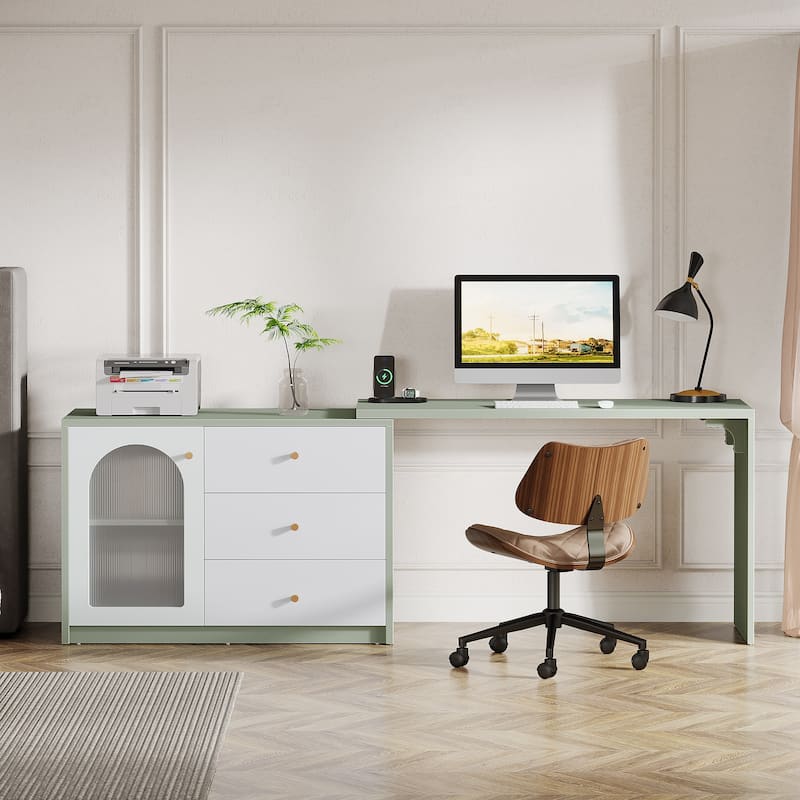 47 Inches Reversible L Shaped Computer Desk for Home Office