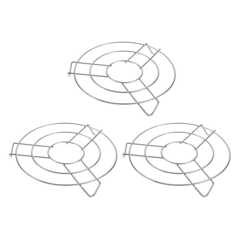 3pcs Round Cooking Rack Stainless Steel for Cooking - Silver