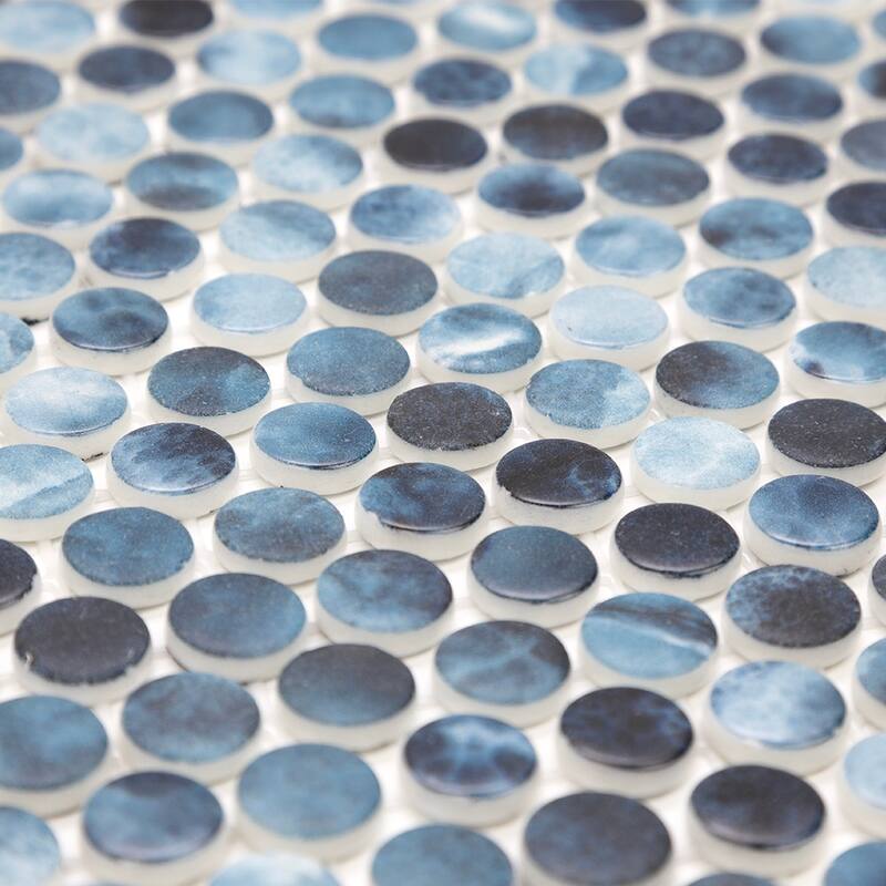 Eterna Penny 12x12 Glass Round Mosaic Tile - Floor, Wall, Backsplash