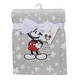 preview thumbnail 4 of 2, Lambs & Ivy Disney Baby Mickey Mouse Stars Gray Soft Fleece Baby Blanket
