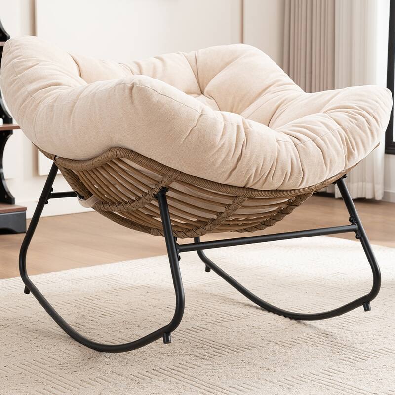 Chenille Soft Upholstered Modern Rocking Chair