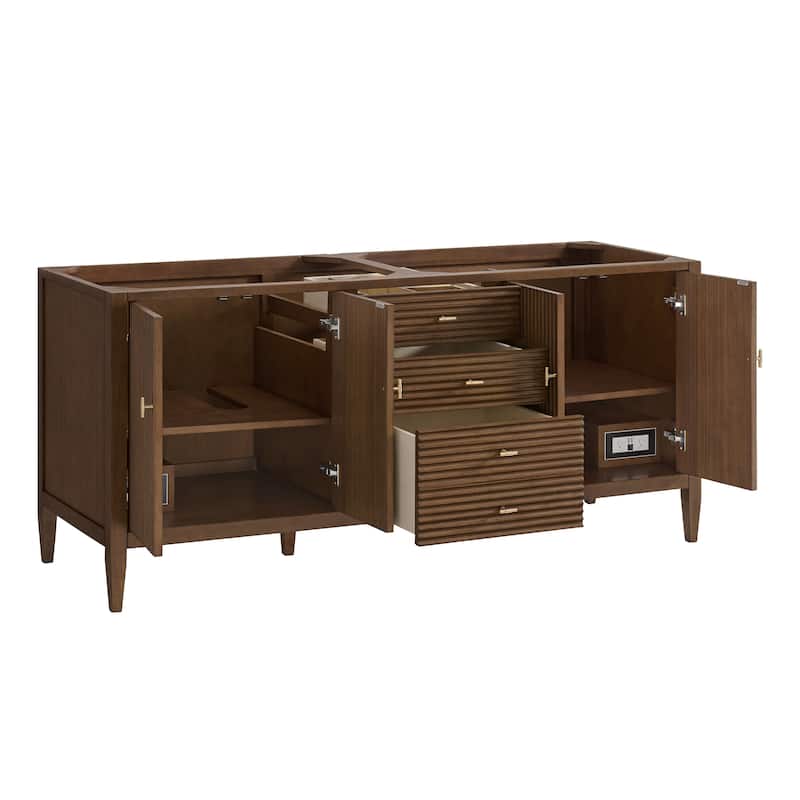 James Martin Vanities Myrrin 72" Vanity, Mid Century Walnut