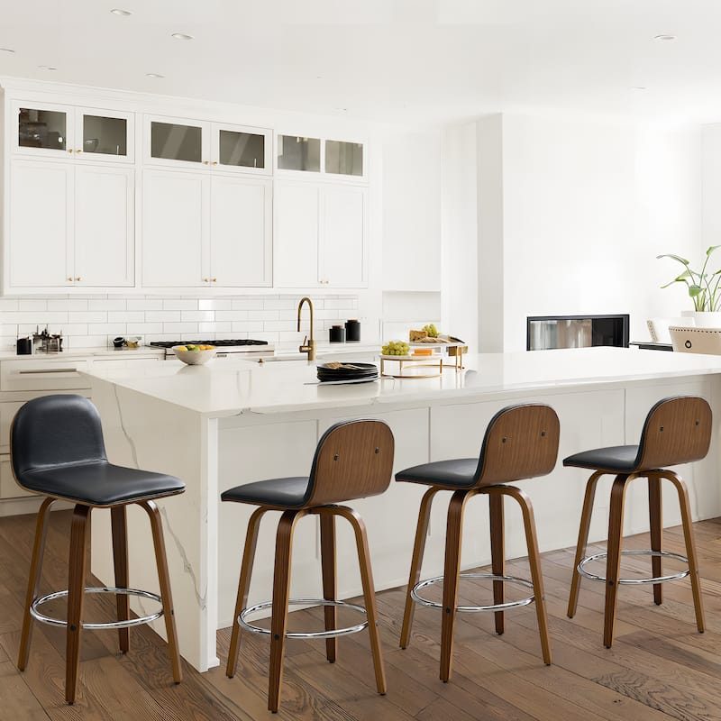 Upholstered Wood Swivel Bar Stools/ Counter Stool
