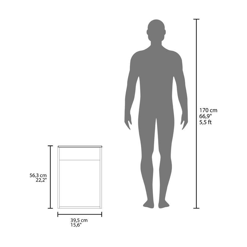 15.5" Bathroom Vanity with Integrated Sink - Compact Freestanding Cabinet with Storage for Small Bathrooms, No Faucet Included