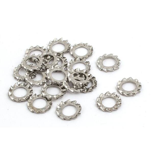 4mm Inner Dia 304 Stainless Steel External Tooth Lock Washer 20pcs