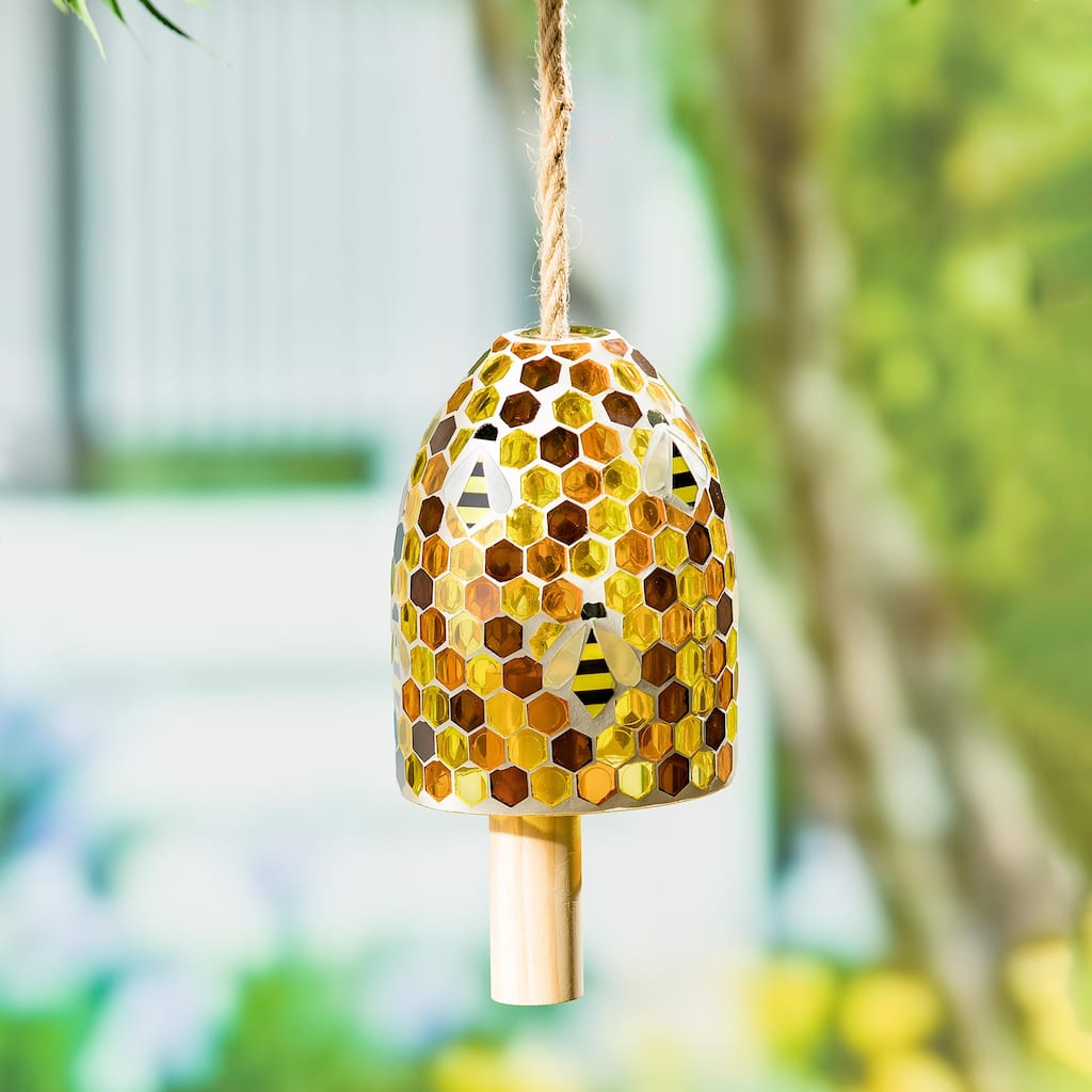 7 in. Bee Hive Mosaic Bell Chime