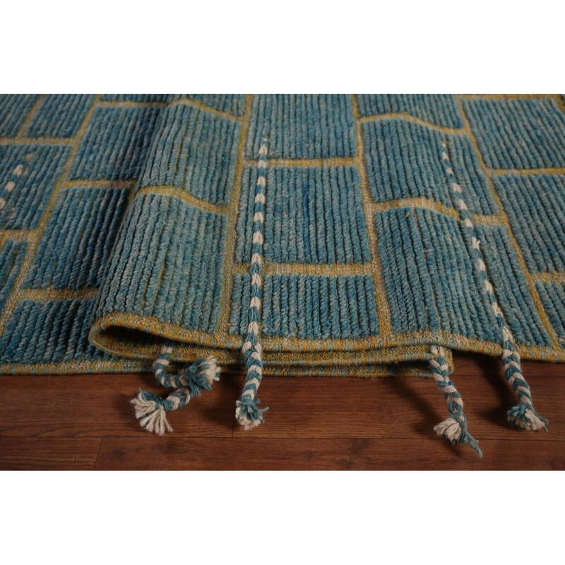 Geometric Modern Moroccan Large Area Rug Handmade Wool Carpet - 11'10"x 16'0"