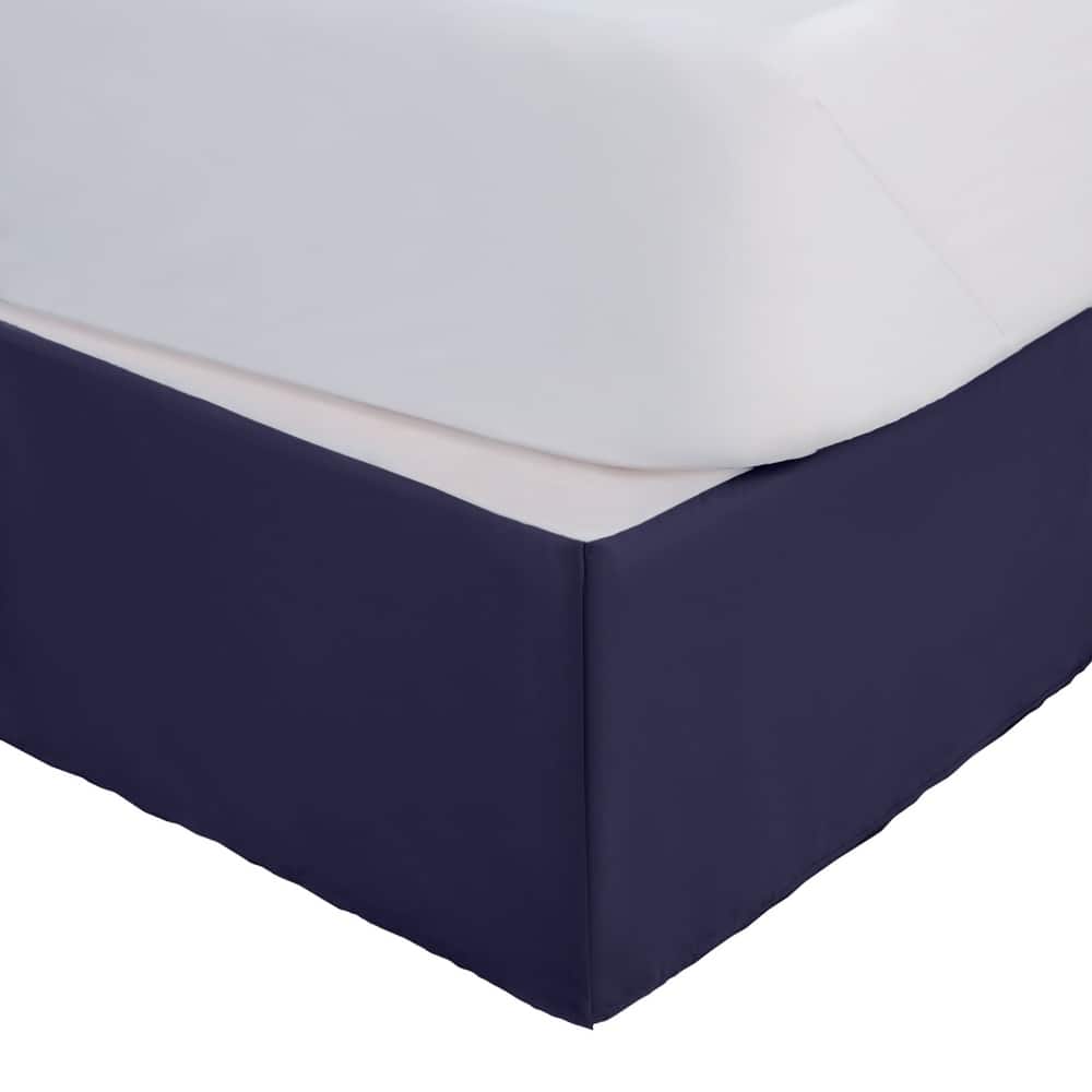 Inverted Pleat Microfiber Bedskirt 15 Inch Drop Hotel Style Easy Care