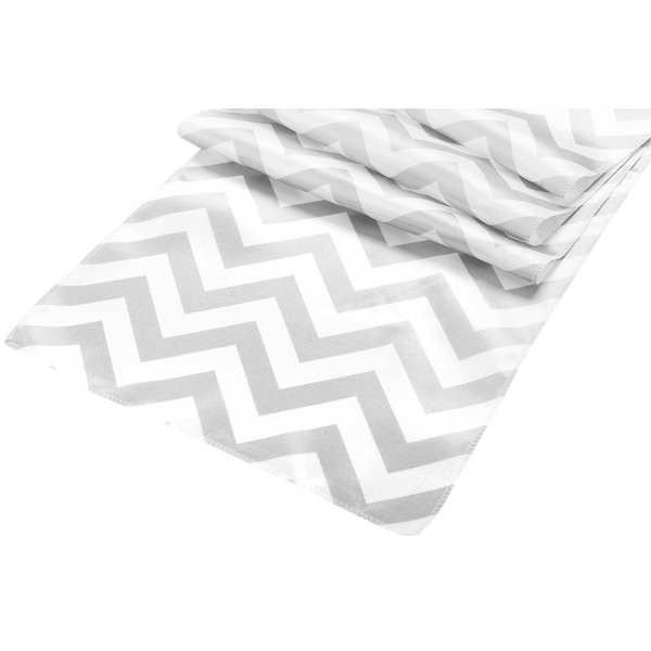 Chevron Satin Table Runner Material: 100% polyester - Gray