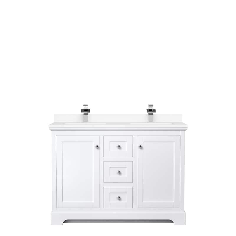 Avery 48 Inch Double Vanity, Cultured Marble Top