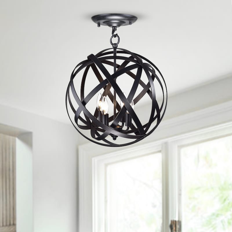 Ethel Iron 4-Light Semi-flush Mount