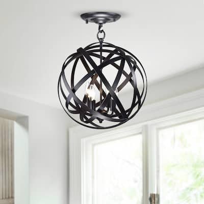 Ethel Iron 4-Light Semi-flush Mount