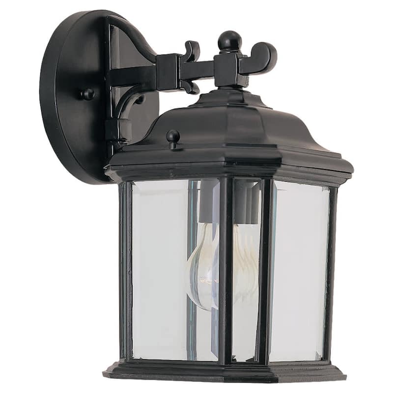 Roseto Cumberland Single Light 12" Tall Outdoor Wall Sconce - Black