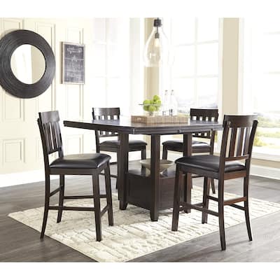 Signature Design by Ashley Haddigan Dark Brown 5-Piece Counter Height Dining Package