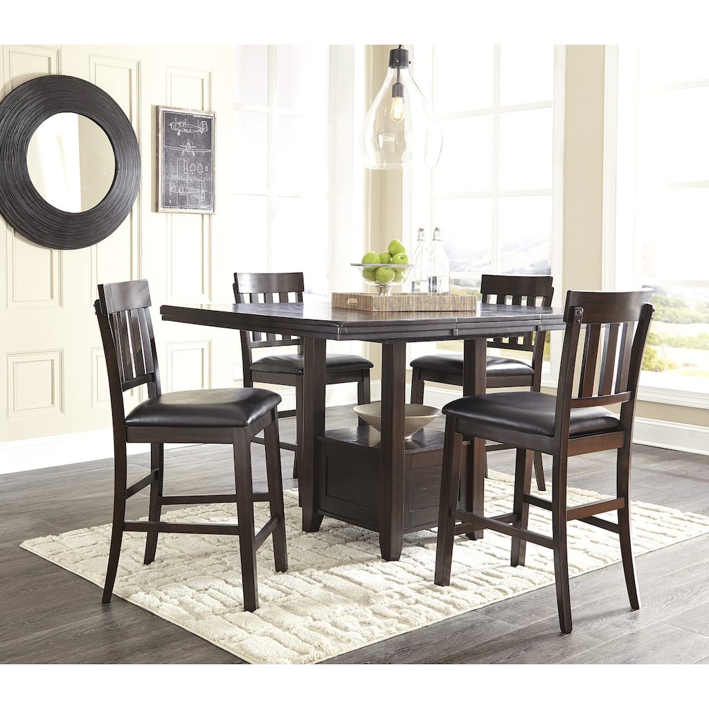 Signature Design by Ashley Haddigan Dark Brown 5-Piece Counter Height Dining Package