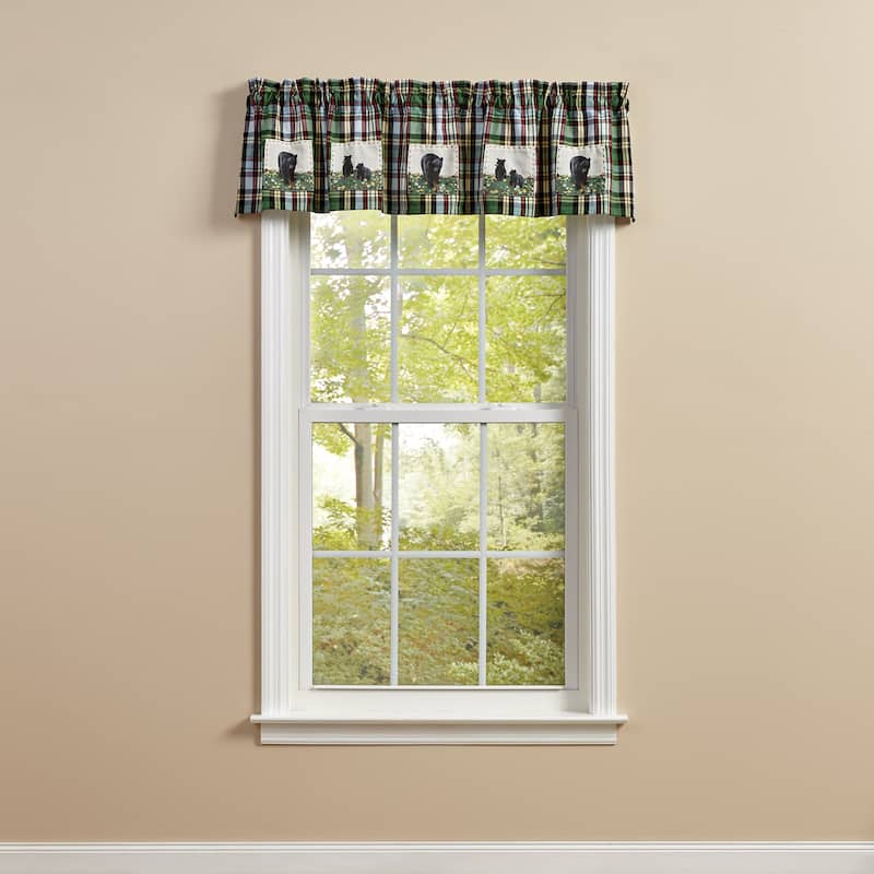 Park Designs Happy Trails Lined Bear Patch Valance 60in x 14in - 60" X 14"