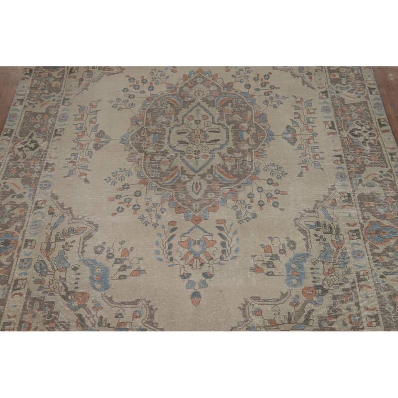 Traditional Tabriz Persian Area Rug Hand-Knotted Bedroom Wool Carpet - 6'5"x 8'11"