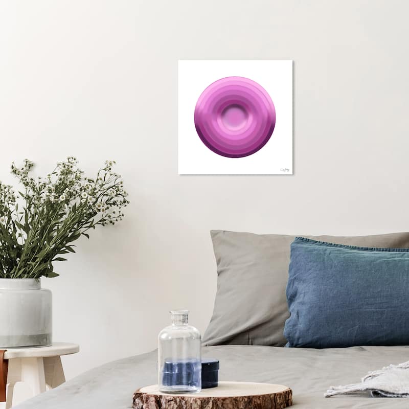 Wynwood Studio Abstract Corey Paige - Ombre Pink Circle Print and Pastel Purple Modern & Contemporary Wall Art Canvas Print - 12 x 12