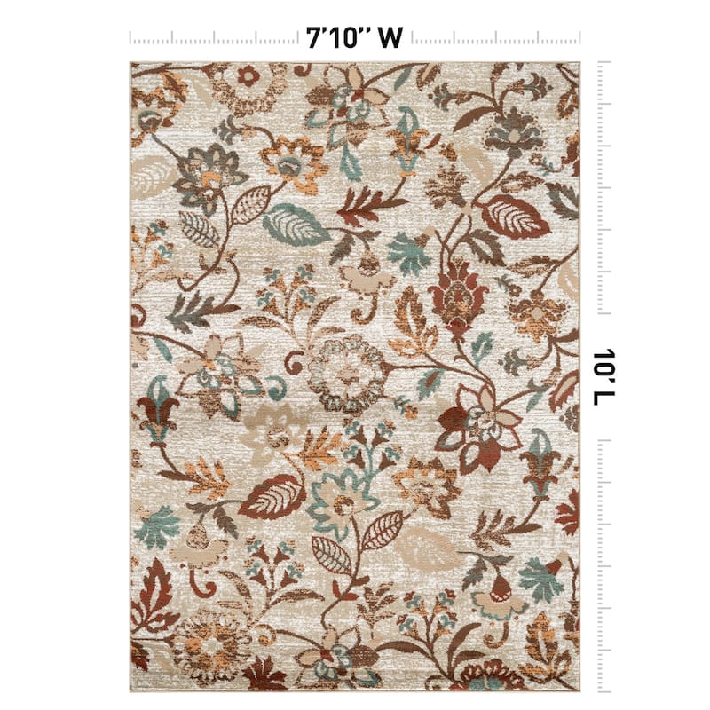 World Rug Gallery Contemporary Vine Floral Area Rug