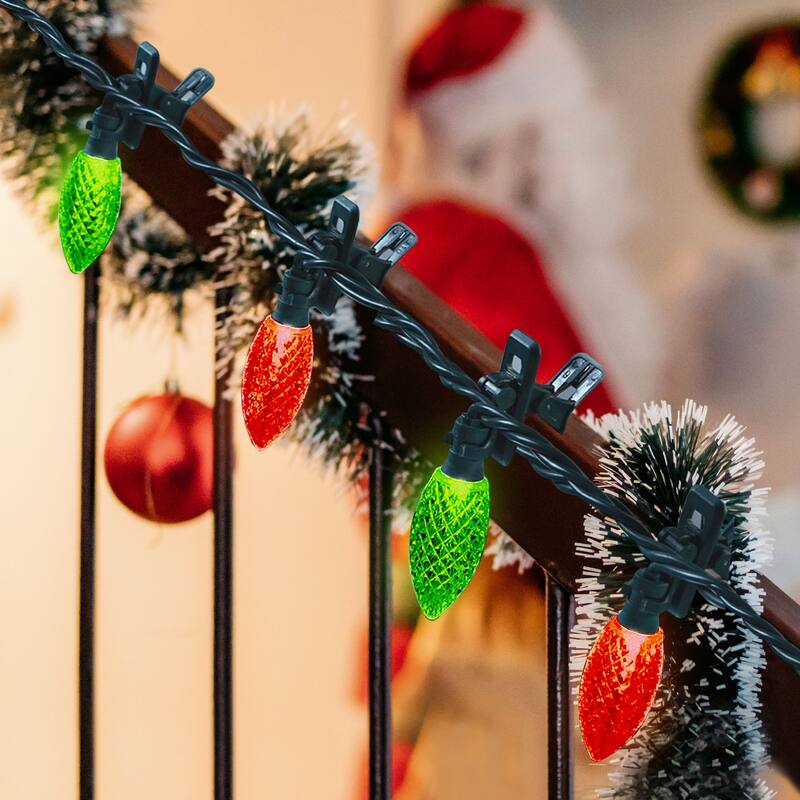 NOMA Quick Clip C9 LED Christmas String Lights, 66.8 Foot, 100 Multicolor Bulbs - 66.6