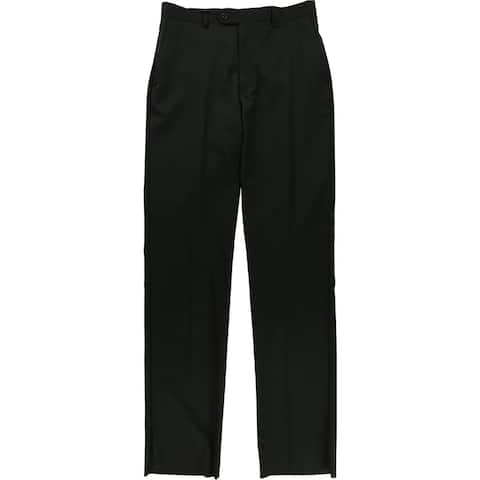 Michael Kors Mens Solid Dress Pants Slacks, Black, 31W x UnfinishedL - 31W x UnfinishedL
