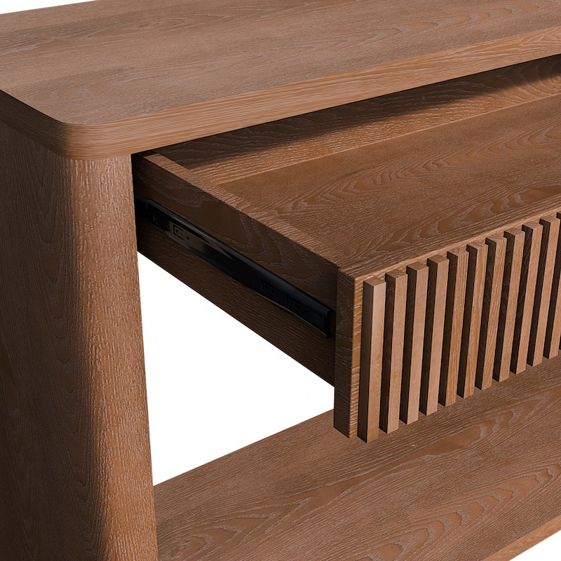 GDF Studio - Calvera 60 Inch Modern 2-Drawer Fluted Console Table