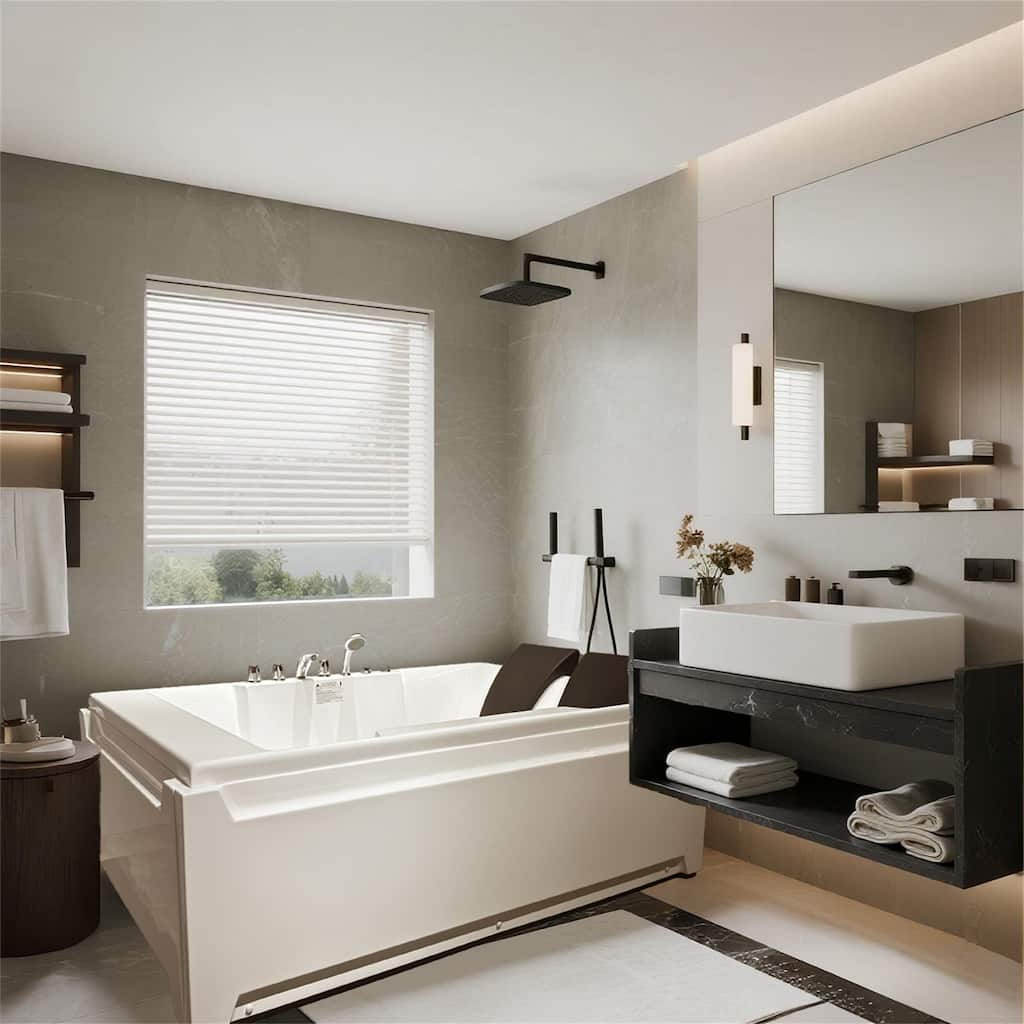 Whirlpool Tub, 73" x 48" Jetted Bathtub for 2 Person