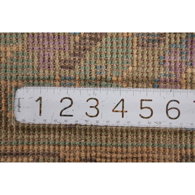 Hand Knotted Oriental 100% Wool Carpet Transitional All-Over Navy Blue & Blues Oushak Area Rug - 11' 7'' X 9' 1''