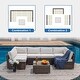preview thumbnail 4 of 18, COSIEST 7-Piece Outdoor Sectional Wicker Sofa With Pillows, Coffee Table - N/A
