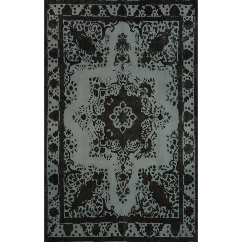 Hand Knotted Oriental 100% Wool Carpet Traditional Floral Greys & Charcoal Tabriz Area Rug - 12' 5'' X 9' 4''
