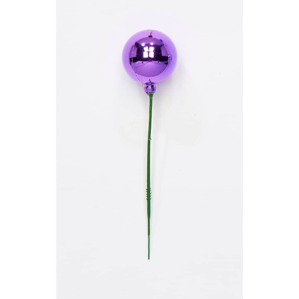 40mm Plastic Ball Pick, Purple, Set of 24 - 6"