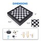 preview thumbnail 2 of 5, GSE™ 12.5" Premium Leather 4-in-1 Chess, Checkers, Backgammon and Chinese Checkers Board Game Combo Set