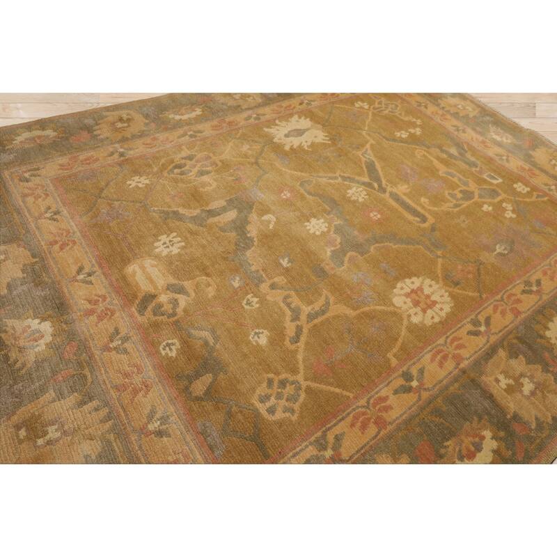 8x10 Hand Knotted Wool Mustard Tibetan Plush Pile 223 Bidjar Wash Rug - 8' x 10'