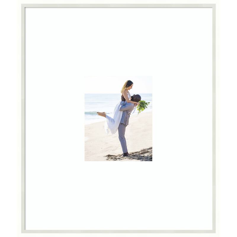 Lucie Black Framed Picture Frame, Photo Frame - 22x26 Matted White 8x10 - Lucie White