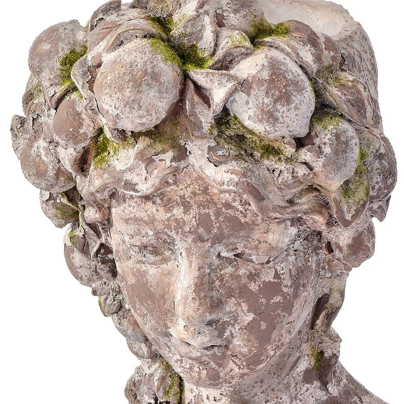 10.5" Resin Mossed Lady Bust Planter