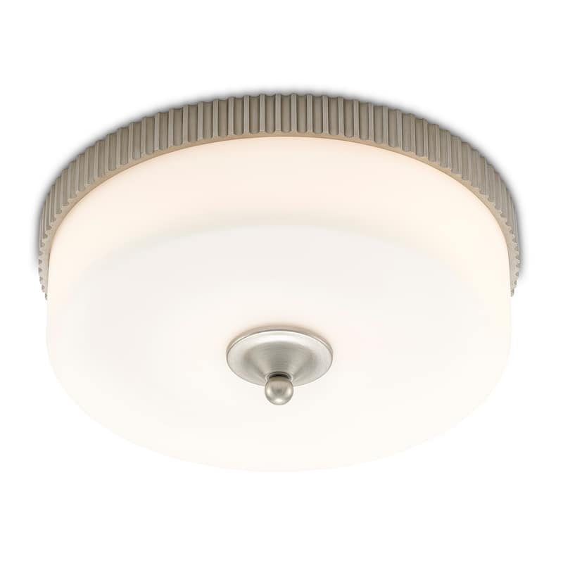 Currey & Company Bryce 16.25" Silver LED Flush Mount - Silver Leaf - 6"h x 16.25"dia.