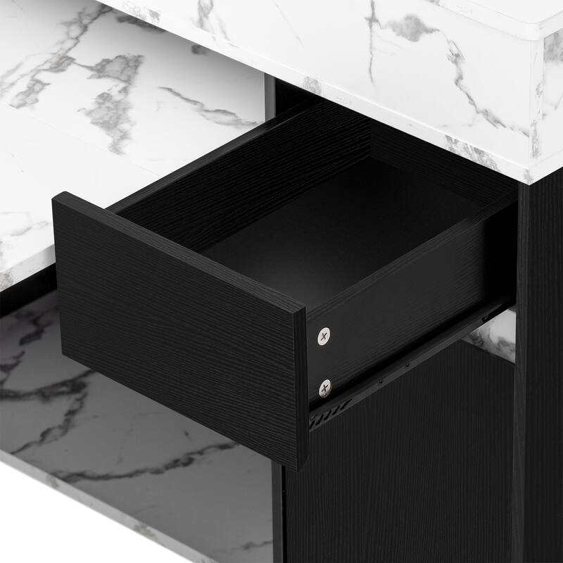 Extendable Dining Table & Rolling Kitchen Island Combo with Folding Top, Drawers & Power Outlet