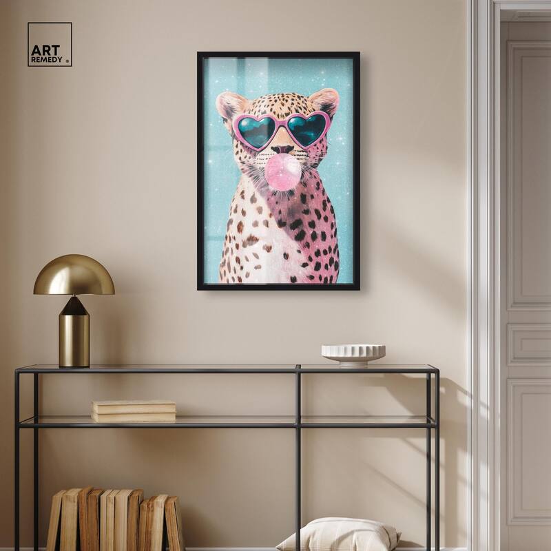 Pastel Cheetah Bubblegum Shadowbox by Art Remedy