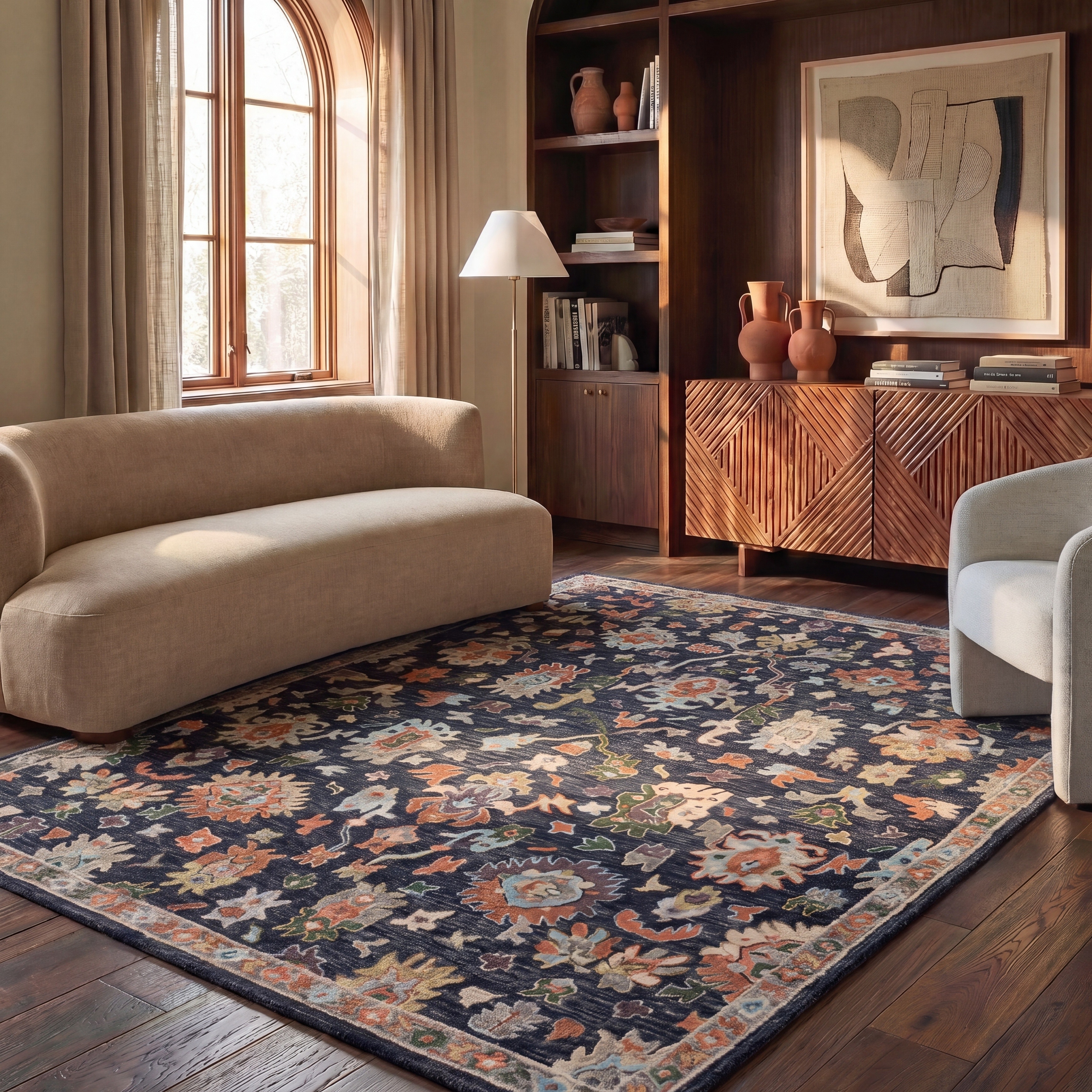 SAFAVIEH Handmade Blossom Duska French Country Floral Wool Rug