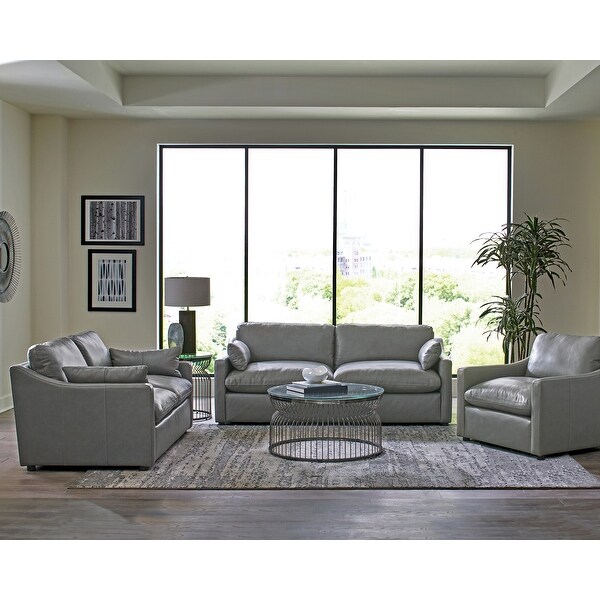 Grayson Grey Sloped Arm Upholstered 3-piece Living Room ...