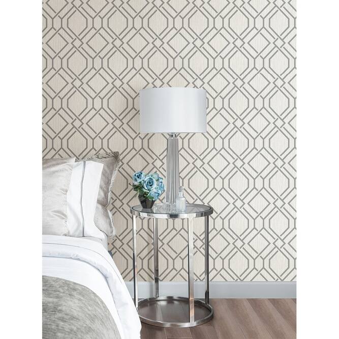 Advantage Frege Grey Trellis Wallpaper