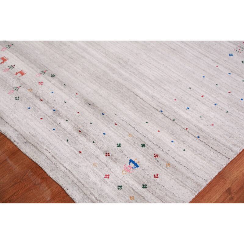 Gabbeh Indian Area Rug Handmade Living Room Silk Carpet - 8'11" x 11'7"