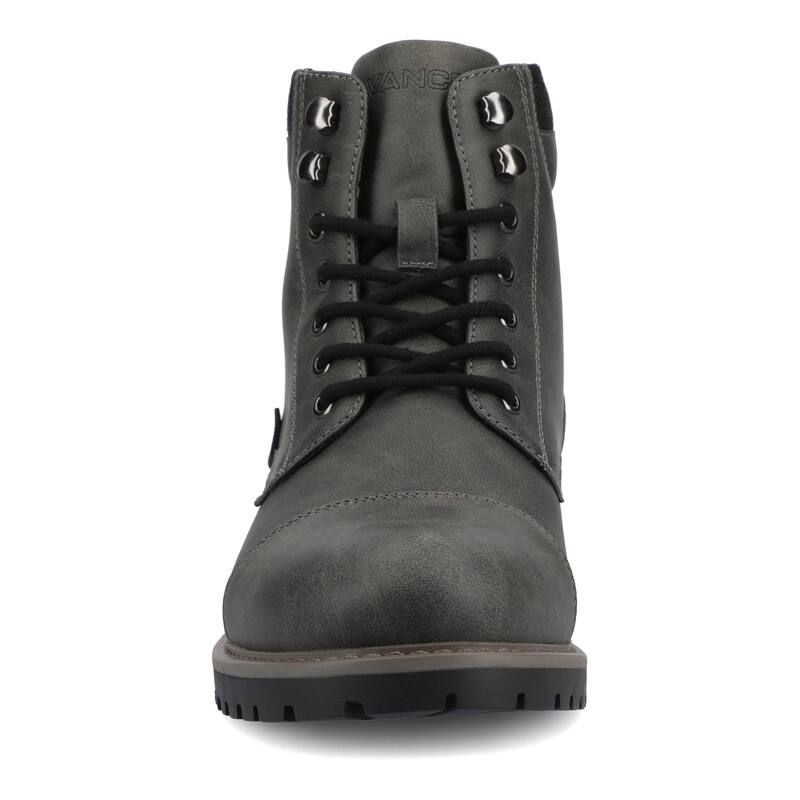 Vance Men's Yukkon Medium and Wide Width Cap Toe Boot - Wide - Charcoal - 9